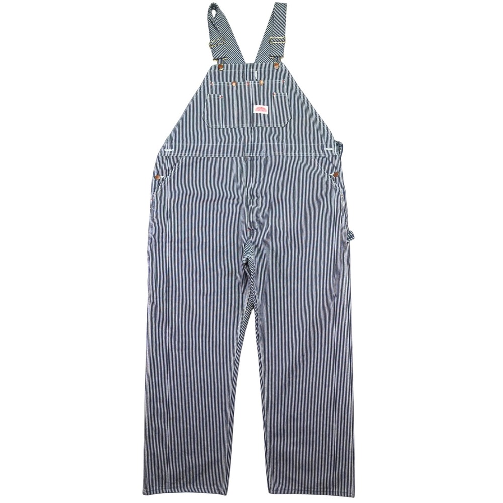 Round House Hickory Stripe Denim Overalls Mens 44x30 Made in USA Workwear Bib